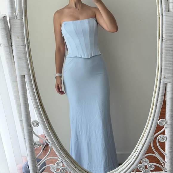 Oh Polly Dresses & Skirts - Oh Polly Dress 4 Blue Corset Mermaid Maxi Strapless Formal Evening Gown Wedding